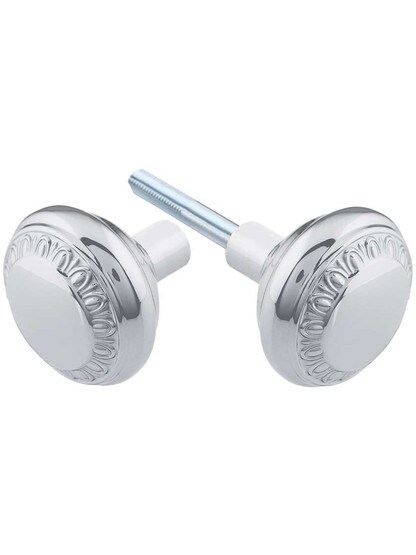 Pair of Ovolo Door Knobs in Polished Chrome.